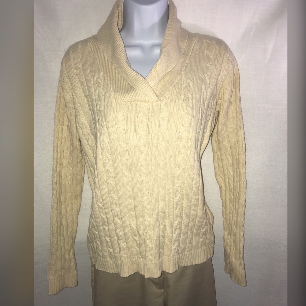 Cream charter club think neck sweater.